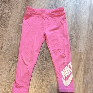 Nike Kids Pink Leggings with White Logo